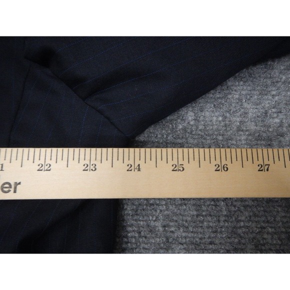 Lauren by Ralph Lauren Blazer‎ Blue Pinstripe Men's Size 46R 100% Wool 2 Button - Picture 9 of 10
